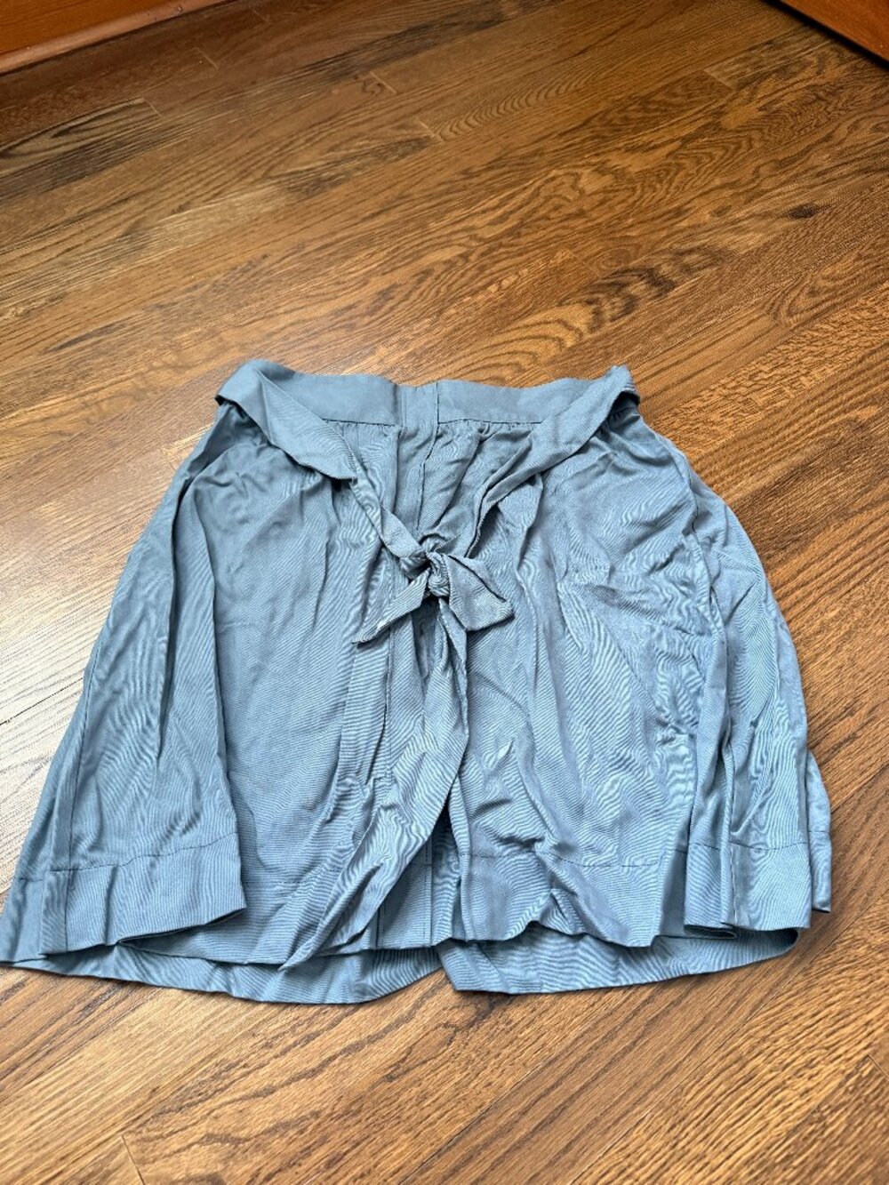 Loft Dusty Blue Tie-Front Wrap Skirt Small NWT
